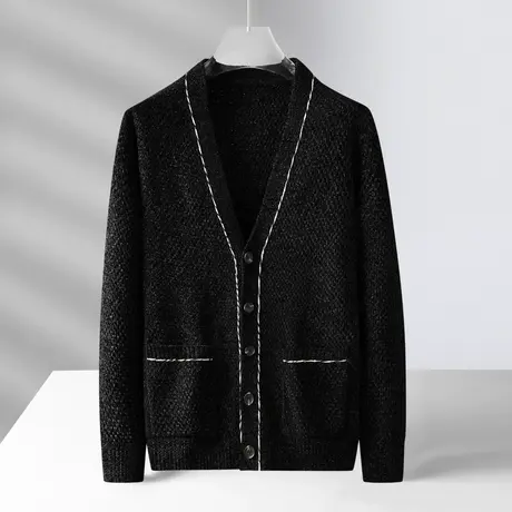 春秋季商务男装针织开衫外穿毛衣外套男士保暖线衣上衣青年款毛衫商品大图