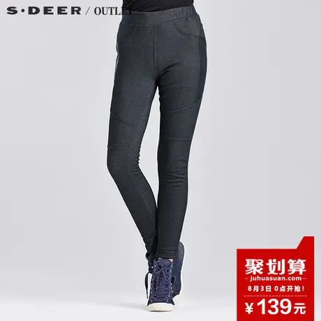 sdeer圣迪奥休闲百搭外穿修身打底裤长裤S15380807商品大图