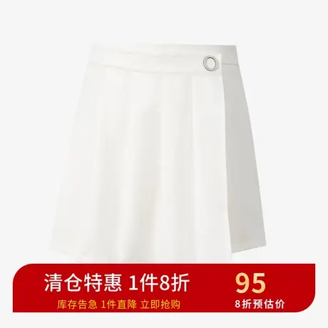 诗凡黎2021秋新款纯色设计感裙形裤宽松直筒休闲裤短裤7B4250231商品大图