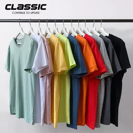 夏季宽松纯色短袖t恤男ins潮流打底衫韩版港风百搭冰丝休闲半袖薄图片