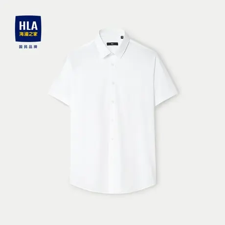HLA/海澜之家方领短袖休闲衬衫2024春夏新款吸湿速干时尚衬衣男商品大图