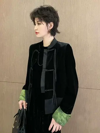 2024款新中式丝绒流苏盘扣马甲女宽松显瘦高级感气质减龄无袖上衣商品大图