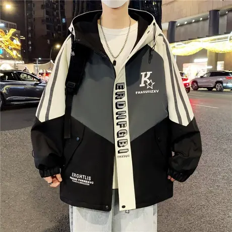 2024新款青少年春秋季外套男初中高中学生帅气夹克大童男装141516商品大图