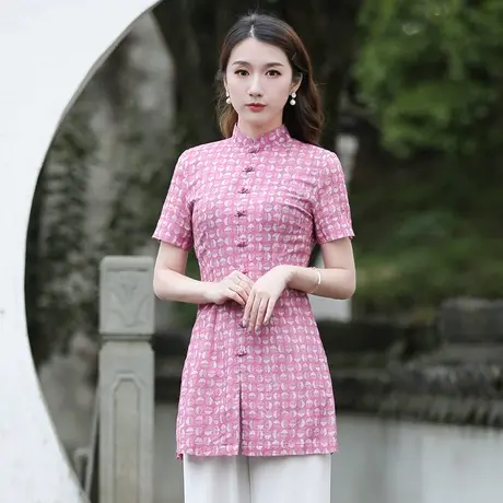 筠雅唐装女年轻版上衣唐装中国风女装旗袍式上衣复古茶服中式女装图片