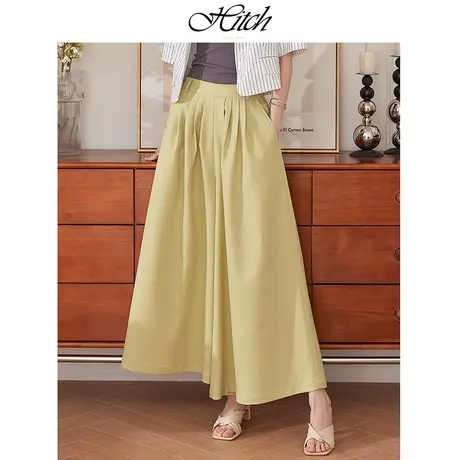 希区瑞普高级感时尚高腰阔腿裤女2023夏季款宽松垂感直筒显瘦长裤商品大图