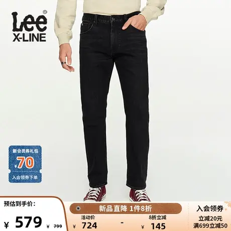 LeeXLINE23秋冬新品726标准直脚磨毛黑色男保暖牛仔裤LMB10072610图片