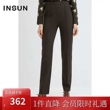 恩裳2022冬季经典裤中线设计实穿百搭磨毛休闲小脚裤商品大图