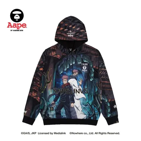 Aape联名Jujutsu Kaisen男装秋冬漫画宽松薄款连帽卫衣9579XXJ商品大图
