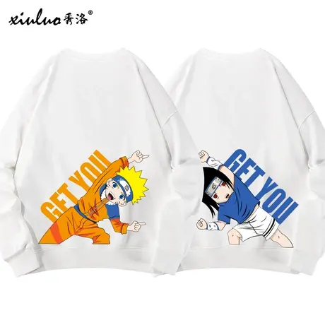 秀洛火影忍者衣服男女联名卫衣圆领加厚鸣人佐助情侣装冬季情侣款商品大图