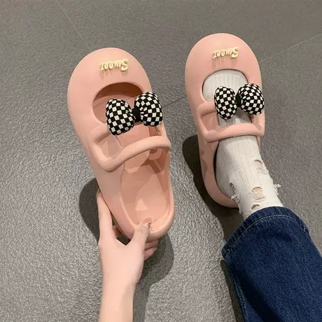 踩屎感包头半拖鞋女夏外穿2023年新款洞洞鞋夏天软底厚底凉拖商品大图