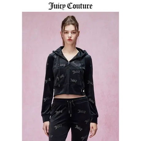 Juicy Couture橘滋外套女2024年春季新款美式天鹅绒休闲满印上衣图片
