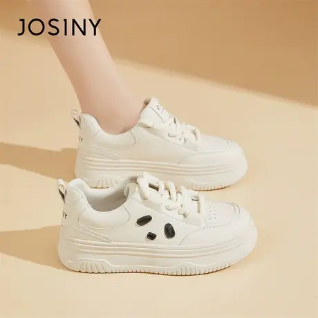 Josiny/卓诗尼厚底板鞋2024新款春季百搭熊猫棉鞋低帮休闲运动鞋商品大图