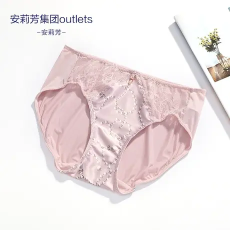 安莉芳outlets商场同款女士内裤印花蕾丝中腰三角裤图片