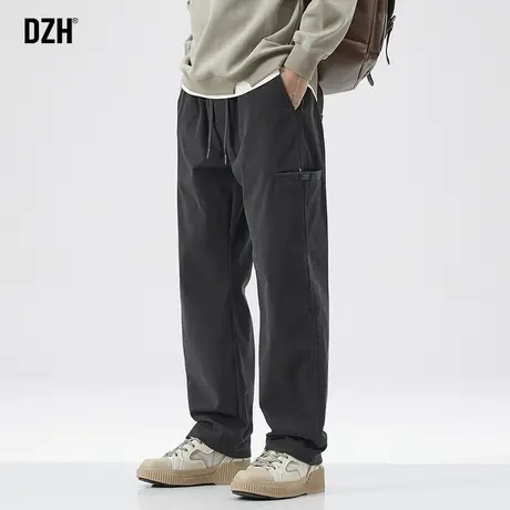 男士深灰色灯芯绒裤子男韩版潮流男裤秋款2023新款休闲长裤直筒裤商品大图