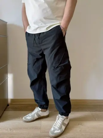 DAEVU春新款年青户外侧兜廓版束脚潮胖子加肥加大码男士休闲长裤商品大图