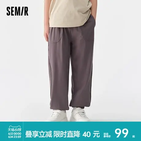 森马儿童长裤2025夏季新款吸湿速干束脚裤男童运动休闲裤简约百搭商品大图