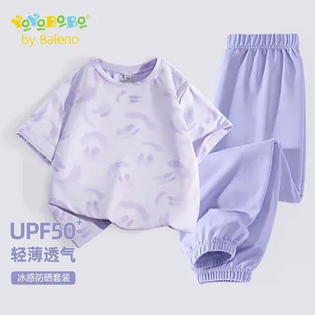 班尼路童装YBB系列女童套装2025新款冰丝速干防晒短袖儿童运动服商品大图