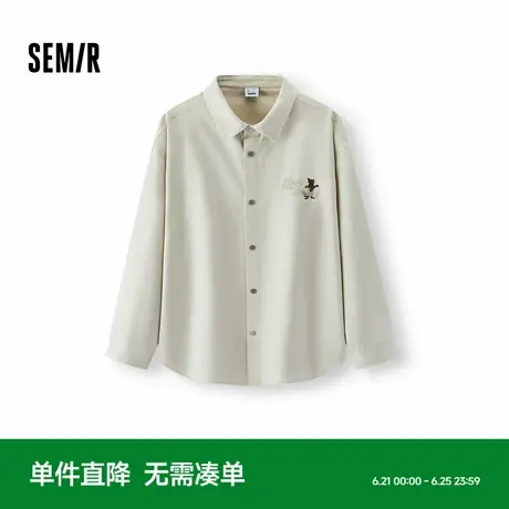 [商场同款]森马疯狂动物城长袖衬衫男2025秋新款oversize外套复古商品大图