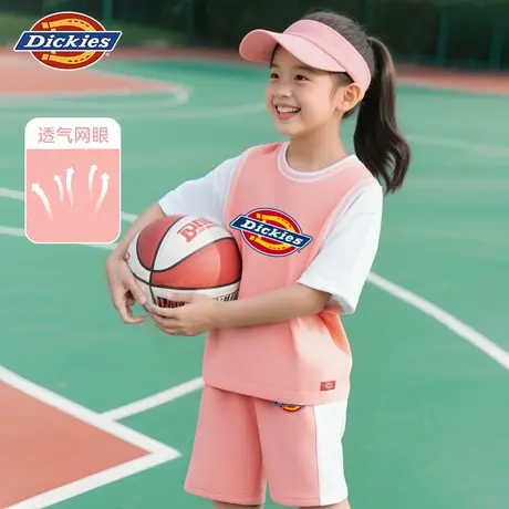 Dickies童装女童篮球服套装夏季儿童透气网眼两件套男童运动服潮A商品大图