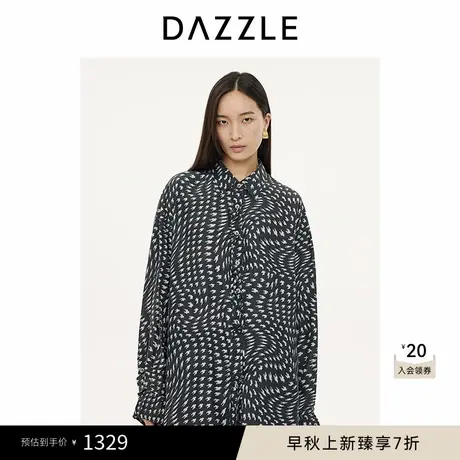 DAZZLE地素 衬衫2024冬季新款千鸟格衬衫图片