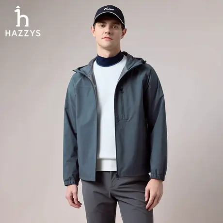 【商场同款】Hazzys哈吉斯男装2025秋季新款经典运动休闲连帽夹克图片