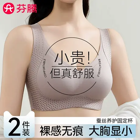 芬腾无痕内衣女大胸显小提拉防下垂聚拢收副乳裸感舒适全罩杯文胸商品大图