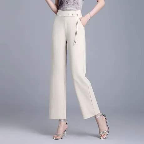 小个子气质垂感直筒裤女春夏2025新款通勤显瘦窄版休闲阔腿裤薄款图片