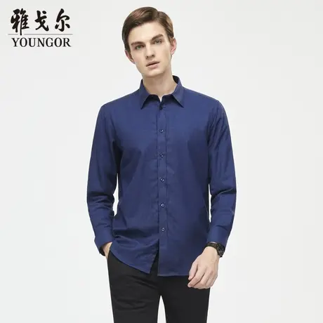 【德绒保暖】D系雅戈尔衬衫冬季商务加厚羊毛内胆保暖长袖衬衫商品大图