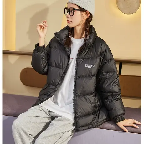 唐狮宽松保暖羽绒服女冬季短款立领厚外套韩版潮流学生好看面包服图片
