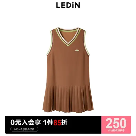 乐町背心百褶连衣裙2023春新款学院风裙子C3FAD1201商品大图