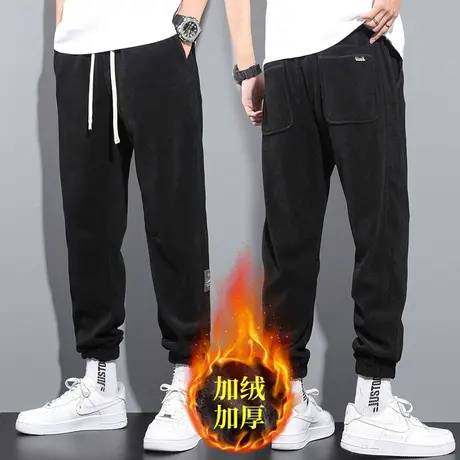 2023秋冬新款男士灯芯绒裤子男潮流时尚伦裤宽松休闲束脚运动卫裤商品大图
