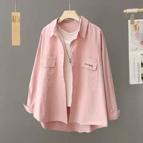 港味复古宽松工装长袖衬衫外套女衬衣2024春季新款慵懒风休闲上衣图片