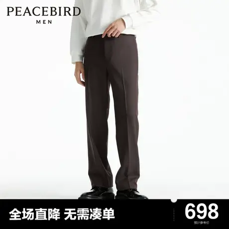 【商场同款】太平鸟男装直筒休闲裤秋新款斯文商务西裤B1GAD3X01商品大图