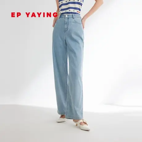 EP雅莹女装 时髦棉牛仔裤 舒适棉感泫雅风直筒裤 2023新款J626A图片