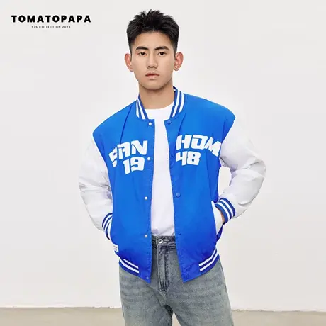 TOMATOPAPA四季薄外套新款长袖防晒衣服百搭棒球领青年多巴胺上衣商品大图