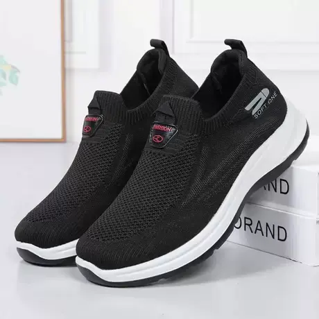 老北京布鞋女鞋春秋软底防滑运动休闲一脚蹬中老年妈妈鞋老人舒适商品大图