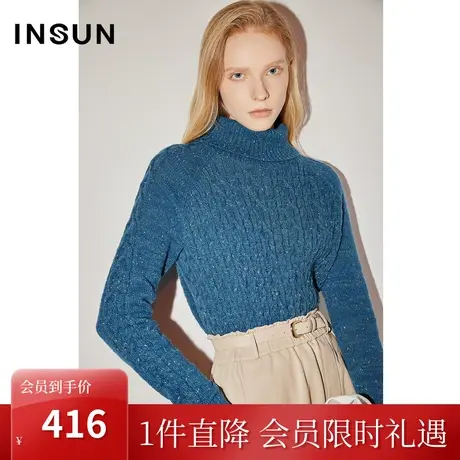 恩裳COVER冬季2022经典马鞍肩设计显背薄时尚立体绞花毛织衫商品大图