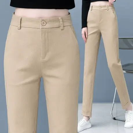 老爹裤女哈伦裤高腰春季新款百搭宽松显瘦大码胖mm休闲工装长裤子图片