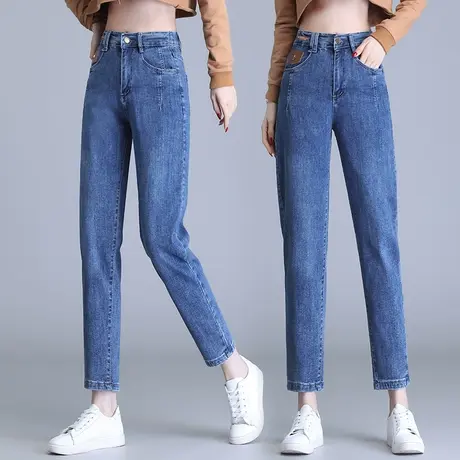 高腰休闲女裤烟管裤女小个子2023新款春秋百搭显瘦直筒牛仔裤子潮图片
