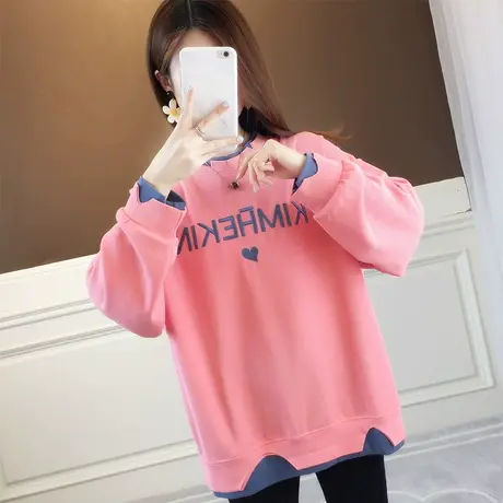 早秋卫衣女春秋韩版宽松bf慵懒风ins超火cec薄款假两件上衣外套潮商品大图