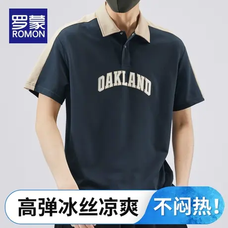 罗蒙polo衫男短袖t恤翻领夏季新款半袖衣服男士休闲刺绣体恤男装图片