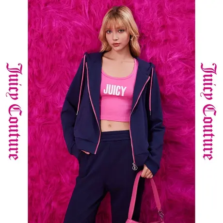 Juicy Couture橘滋秋季装2023年新款精灵立体绣花撞色休闲外套图片