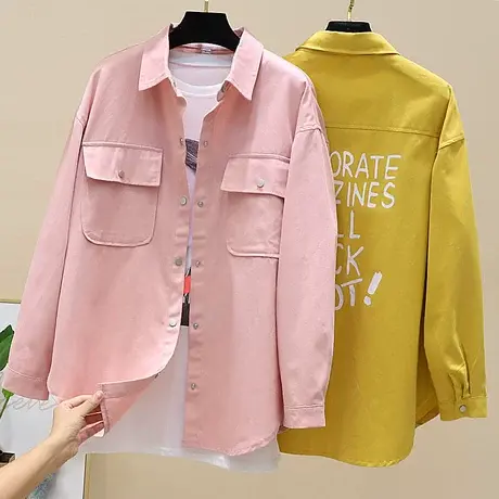 中长款衬衫女外穿2023秋装新款韩版宽松设计感轻熟风百搭衬衣外套图片