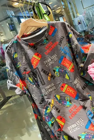 设计感小众别致短袖2023年早春夏季新款印花t恤女装宽松上衣服潮商品大图