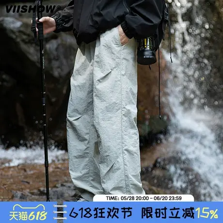 VIISHOW2025年春季新款防水冲锋裤男休闲运动裤子登山阔腿长裤子商品大图