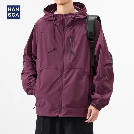 hanscaUPF50+原纱防晒衣男2025夏季轻薄速干凉感透气户外运动夹克图片