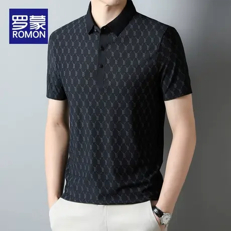 罗蒙冰丝Polo衫男士夏季薄款2025新款潮牌短袖T恤翻领休闲上衣服商品大图