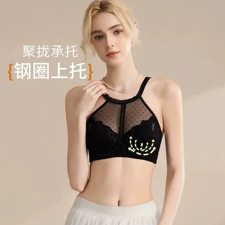 Shaply/莎莲妮大胸显小内衣女大码薄款透气蕾丝防走光收副乳文胸商品大图
