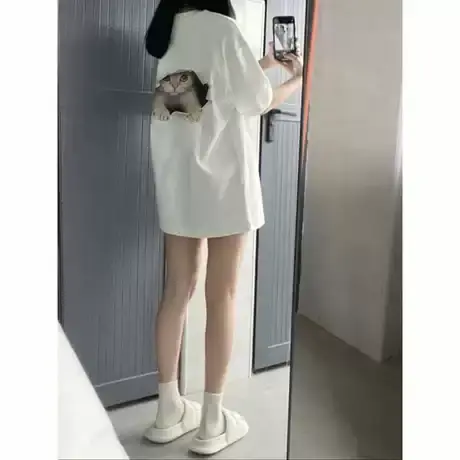 美式复古潮牌短袖设计感小众T恤女2025新款夏季纯棉宽松半袖上衣图片