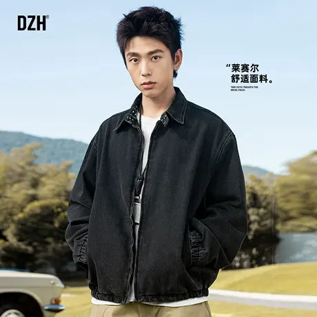 男士莱赛尔复古牛仔外套男宽松2025新款休闲翻领夹克潮牌上衣百搭商品大图